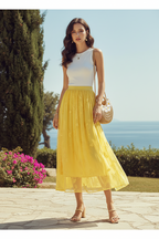 Eleganter Chiffon-Maxirock mit Schmetterlingen | Seiden-Look – Rock – ESTID