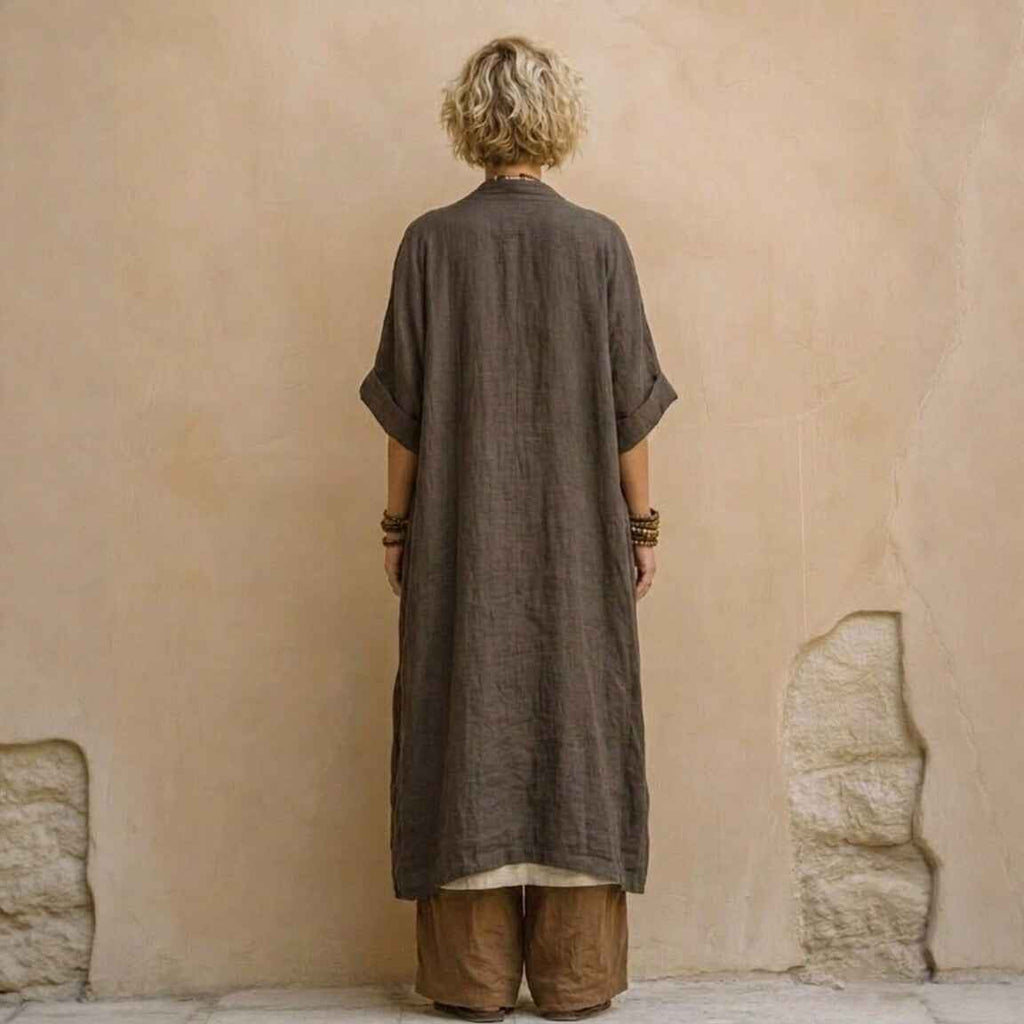 Bohemian Zweiteiler Set: Lange Tunika & Weite Hose Ansicht 4 – set – ESTID