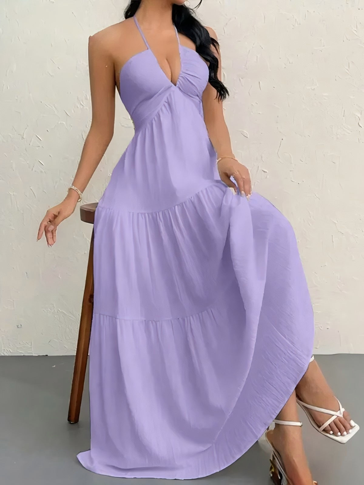 Elegantes Halterneck Sommerkleid | Rückenfrei & A-Linie Ansicht 15 – Kleid – ESTID