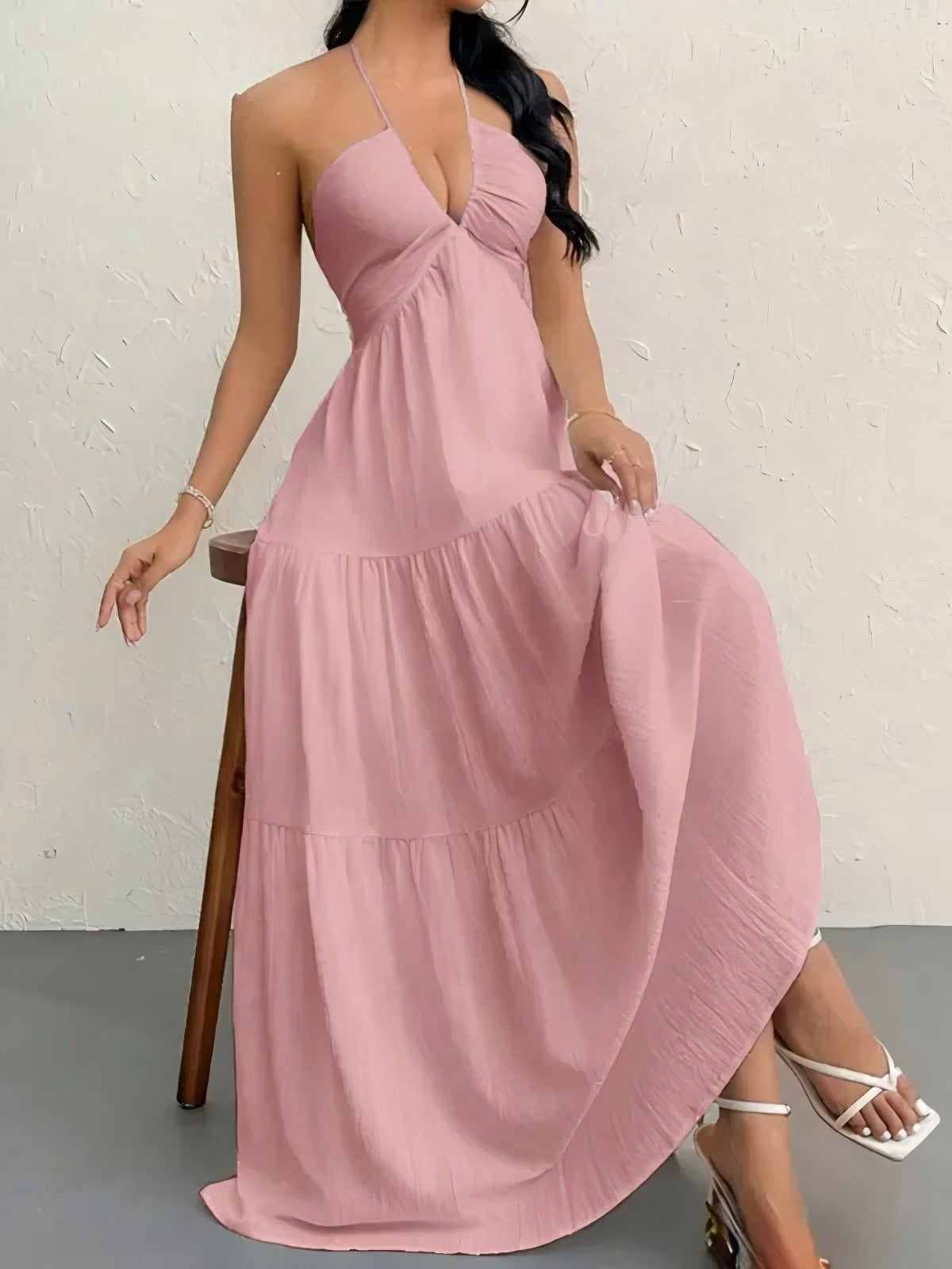 Elegantes Halterneck Sommerkleid | Rückenfrei & A-Linie Ansicht 12 – Kleid – ESTID