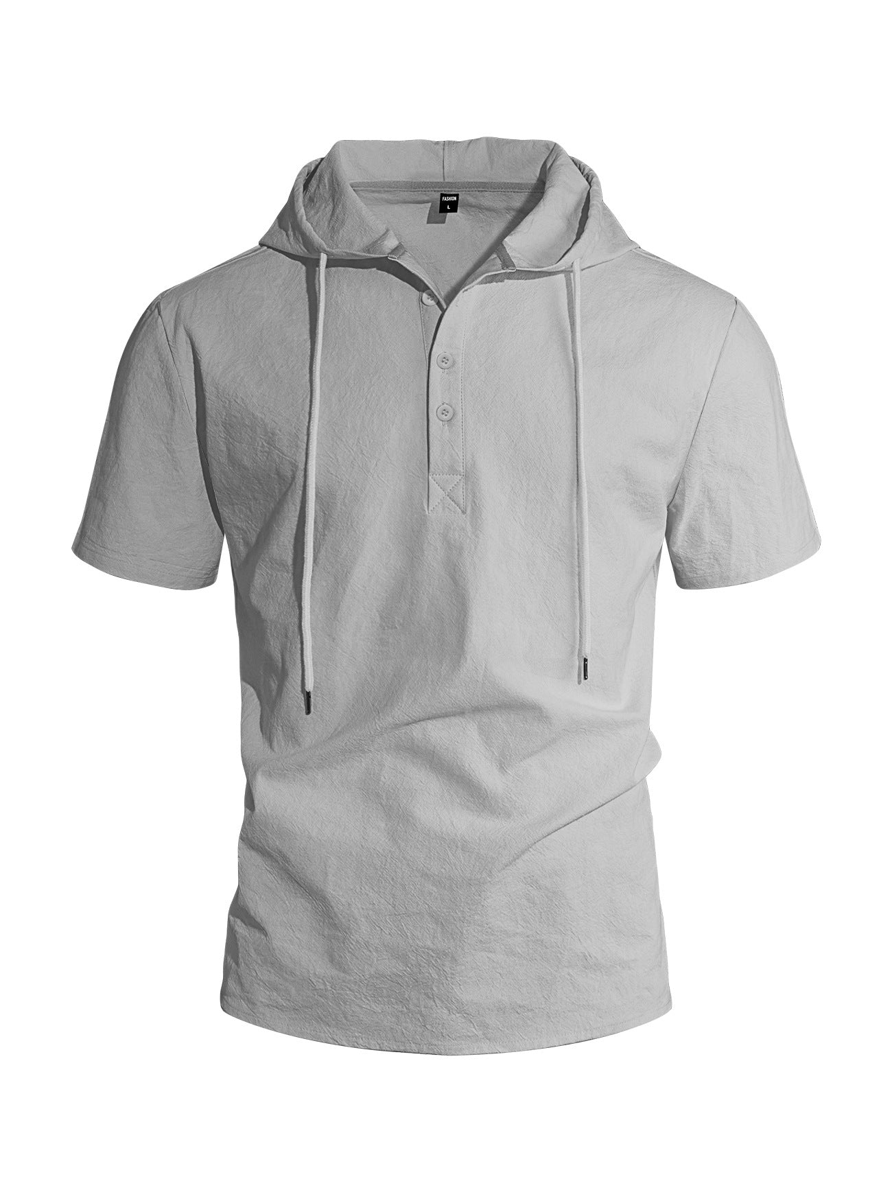 ESTID Herren Kurzarm Leinen-Kapuzenshirt | Linen-Blend Henley Shirt Ansicht 16 – Shirt – ESTID