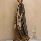 Bohemian Zweiteiler Set: Lange Tunika & Weite Hose – set – ESTID