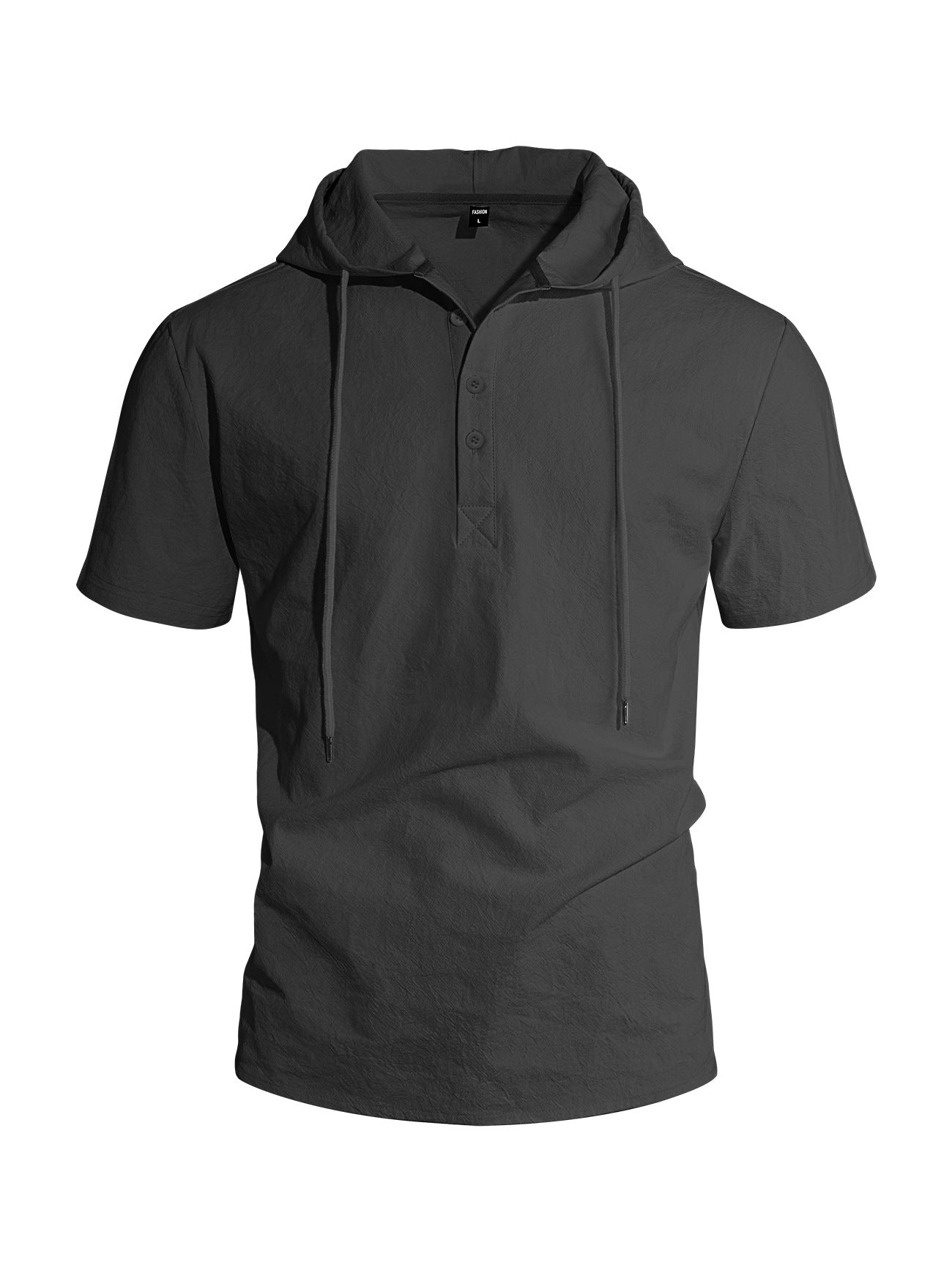 ESTID Herren Kurzarm Leinen-Kapuzenshirt | Linen-Blend Henley Shirt Ansicht 15 – Shirt – ESTID