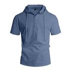 ESTID Herren Kurzarm Leinen-Kapuzenshirt | Linen-Blend Henley Shirt Ansicht 12 – Shirt – ESTID