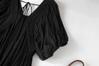 Damen Seidenkleid mit Puffärmeln | Luftsüßes Boho Maxikleid Ansicht 23 – Kleid – ESTID
