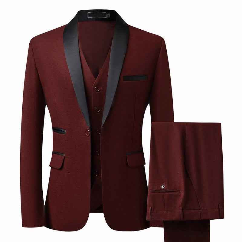 Herren Slim Fit Anzug Set 3-teilig | Schalkragen Tuxedo für Hochzeit & Gala Ansicht 7 – anzug – ESTID