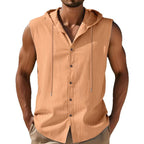 ESTID Herren Ärmelloses Leinenhemd | Sleeveless Hoodie Shirt Ansicht 5 – Shirt – ESTID