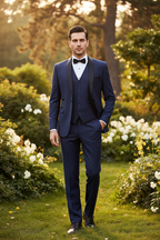 Herren Slim Fit Anzug Set 3-teilig | Schalkragen Tuxedo für Hochzeit & Gala Ansicht 4 – anzug – ESTID