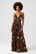 Florales Neckholder-Maxikleid Ansicht 4 – Halterneck backless dress – ESTID