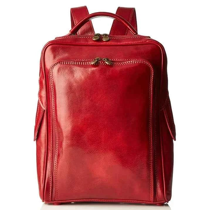 ESTID Lederrucksack. Vintage-Rucksack aus Rindsleder mit verstellbaren Schultergurten