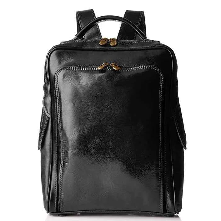ESTID Lederrucksack. Vintage-Rucksack aus Rindsleder mit verstellbaren Schultergurten