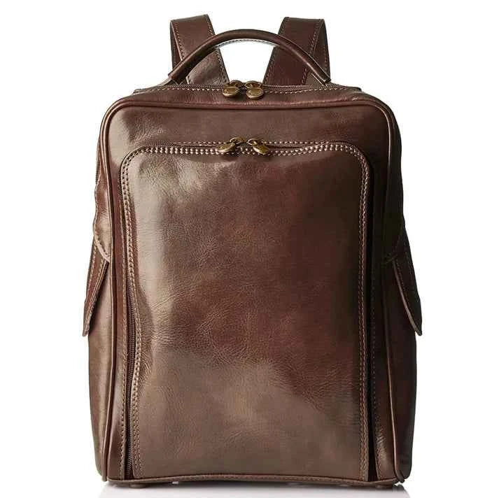 ESTID Lederrucksack. Vintage-Rucksack aus Rindsleder mit verstellbaren Schultergurten