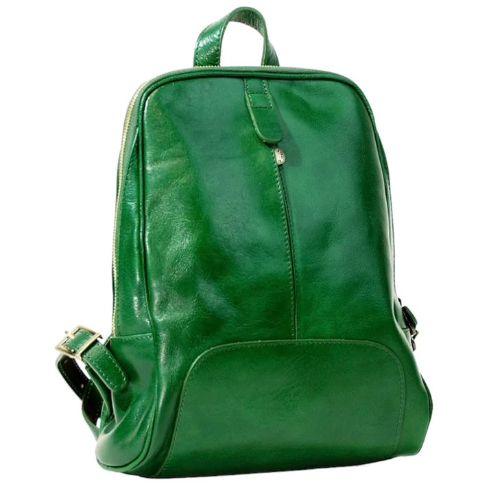 Mittelgroßer Lederrucksack mit Reißverschluss