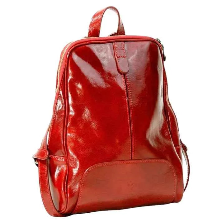 Mittelgroßer Lederrucksack mit Reißverschluss