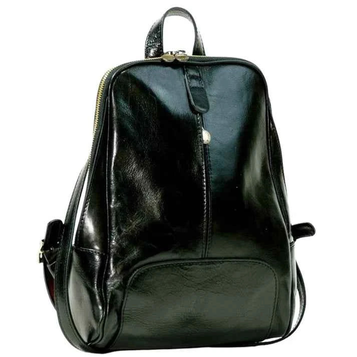 Mittelgroßer Lederrucksack mit Reißverschluss