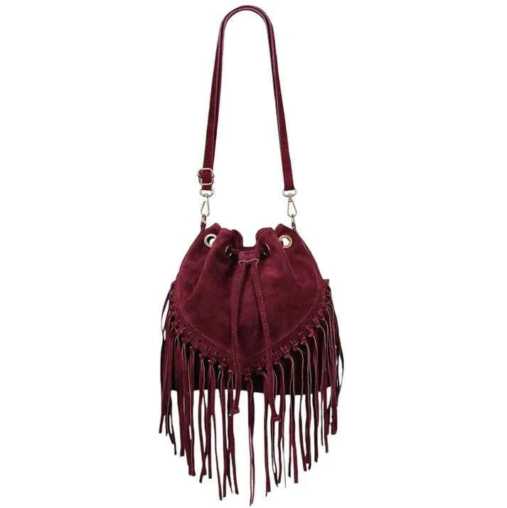 Wildledertasche mit Fransen