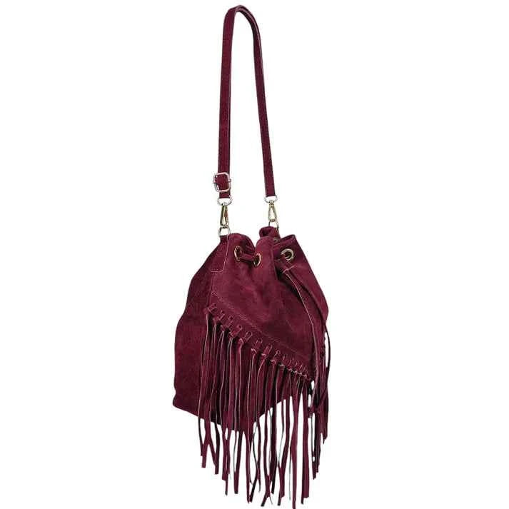 Wildledertasche mit Fransen