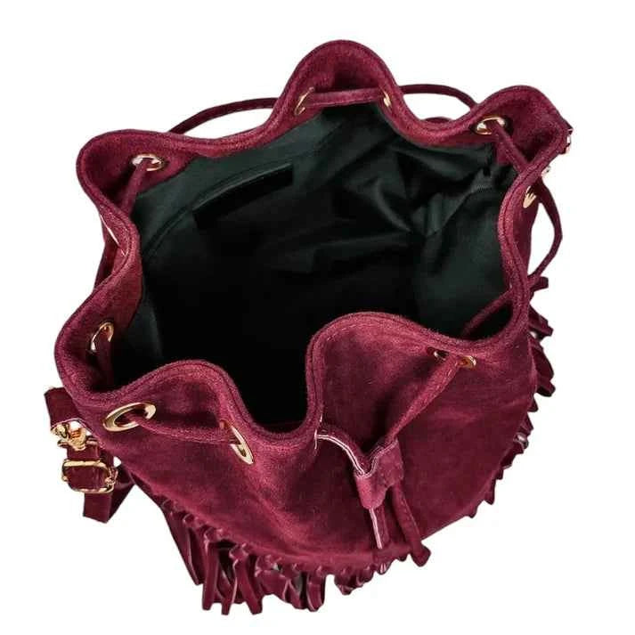 Wildledertasche mit Fransen