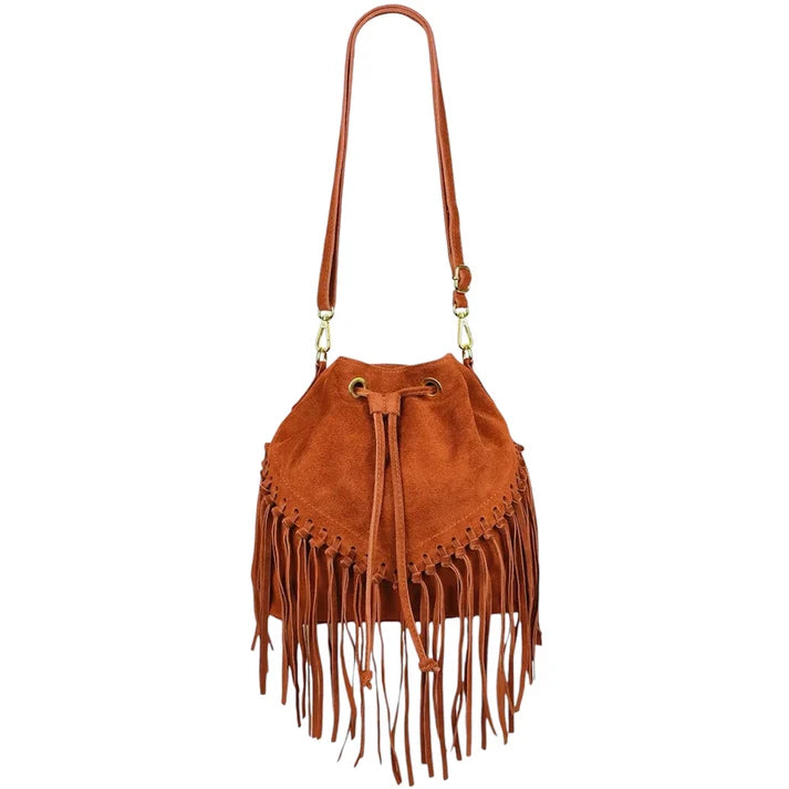 Wildledertasche mit Fransen