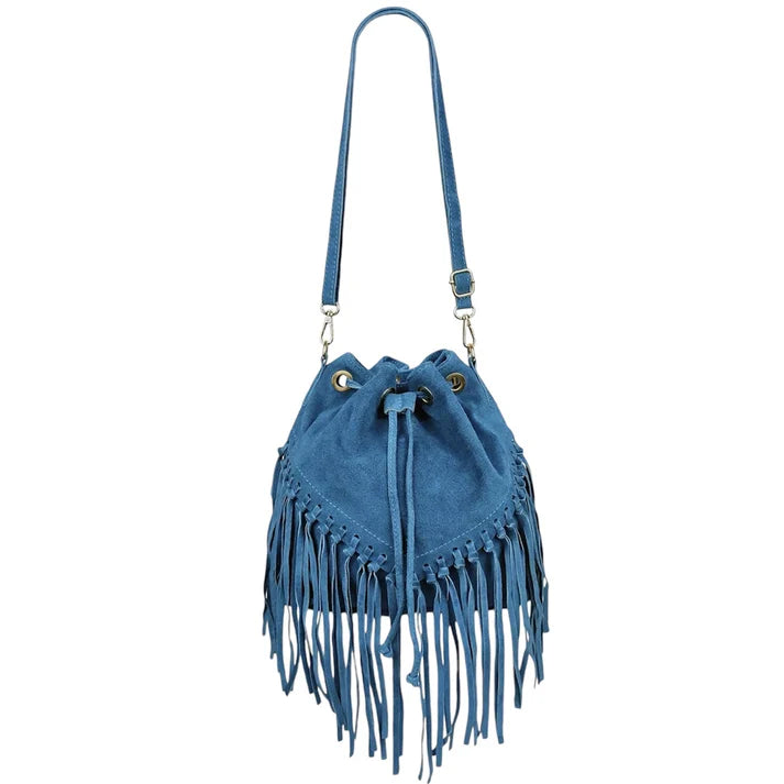 Wildledertasche mit Fransen
