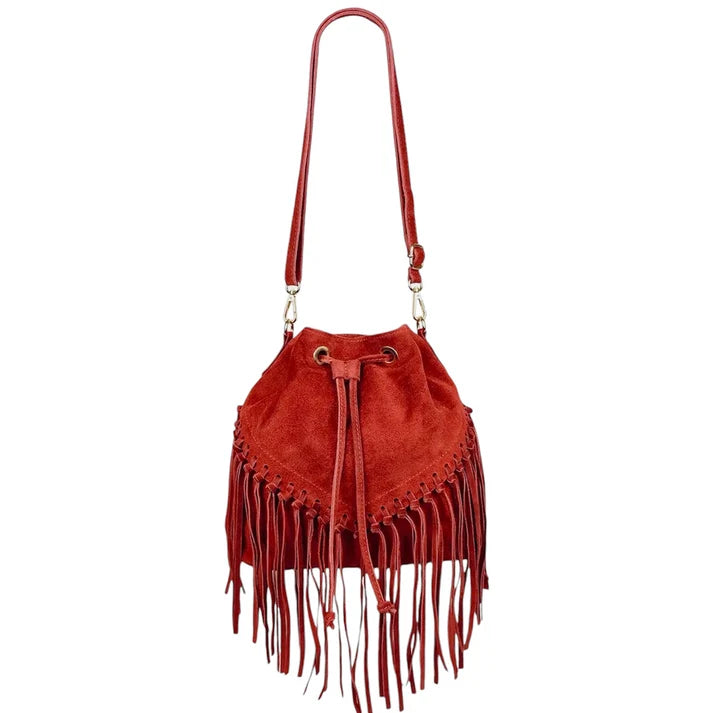 Wildledertasche mit Fransen