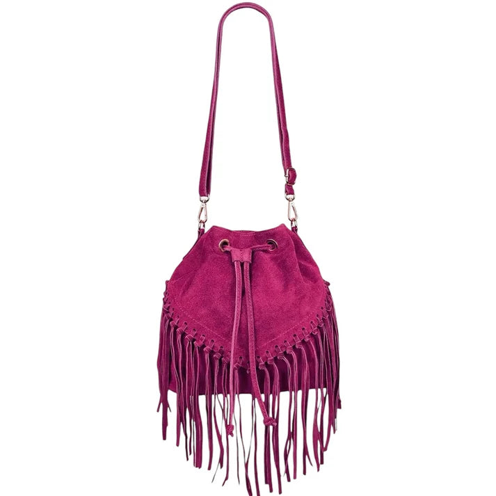 Wildledertasche mit Fransen