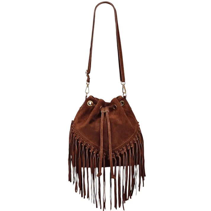 Wildledertasche mit Fransen