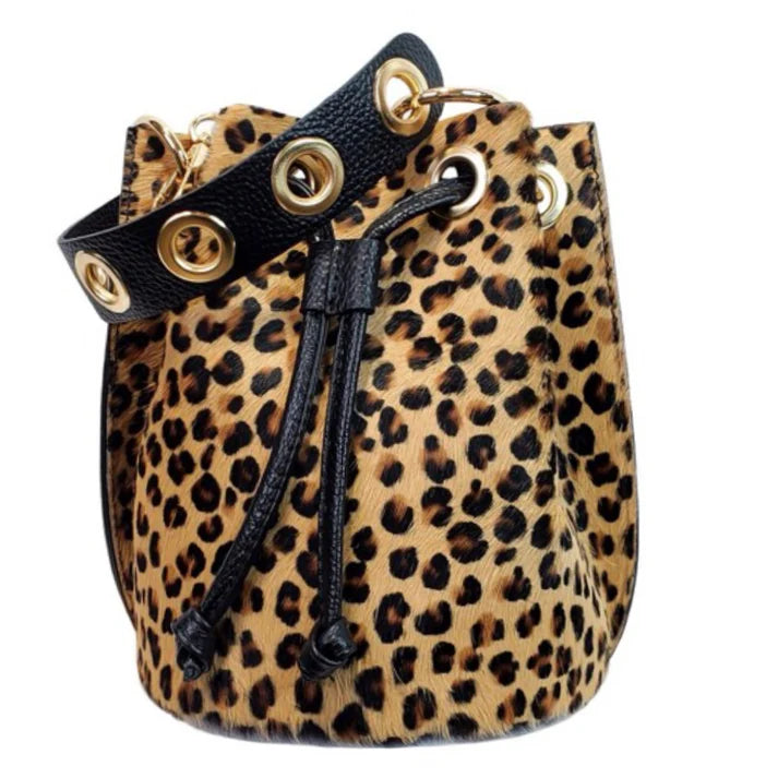 Bucket Bag mit runden Details Cavallino 17x16x20cm