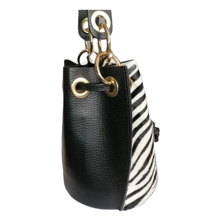 Bucket Bag mit runden Details Cavallino 17x16x20cm