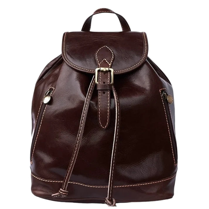 Damen-Rucksack aus Echtleder mit verstellbaren Schultergurten und Tablet-Fach