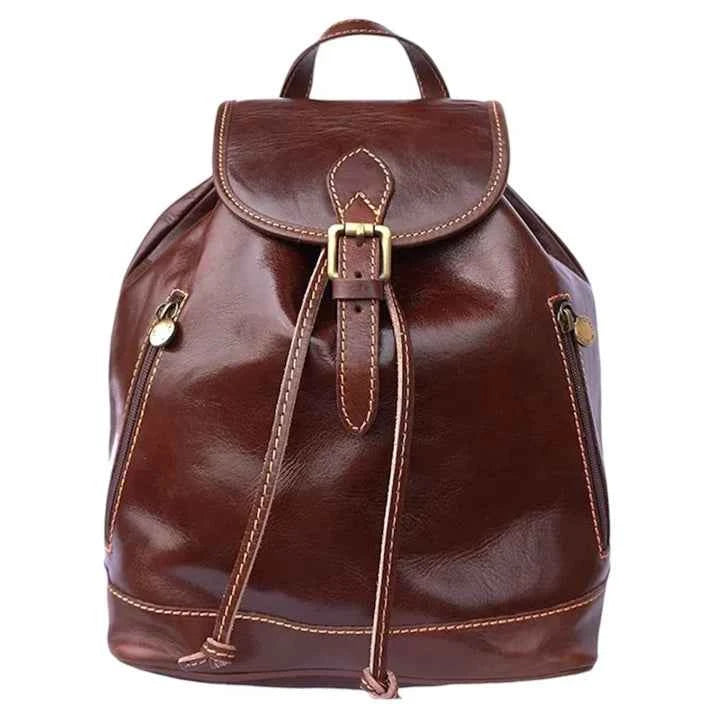 Damen-Rucksack aus Echtleder mit verstellbaren Schultergurten und Tablet-Fach
