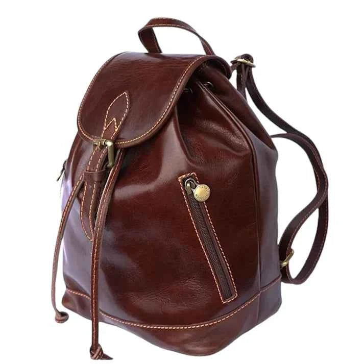 Damen-Rucksack aus Echtleder mit verstellbaren Schultergurten und Tablet-Fach