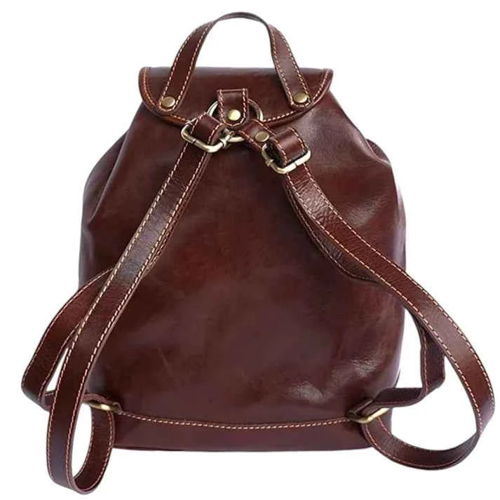 Damen-Rucksack aus Echtleder mit verstellbaren Schultergurten und Tablet-Fach