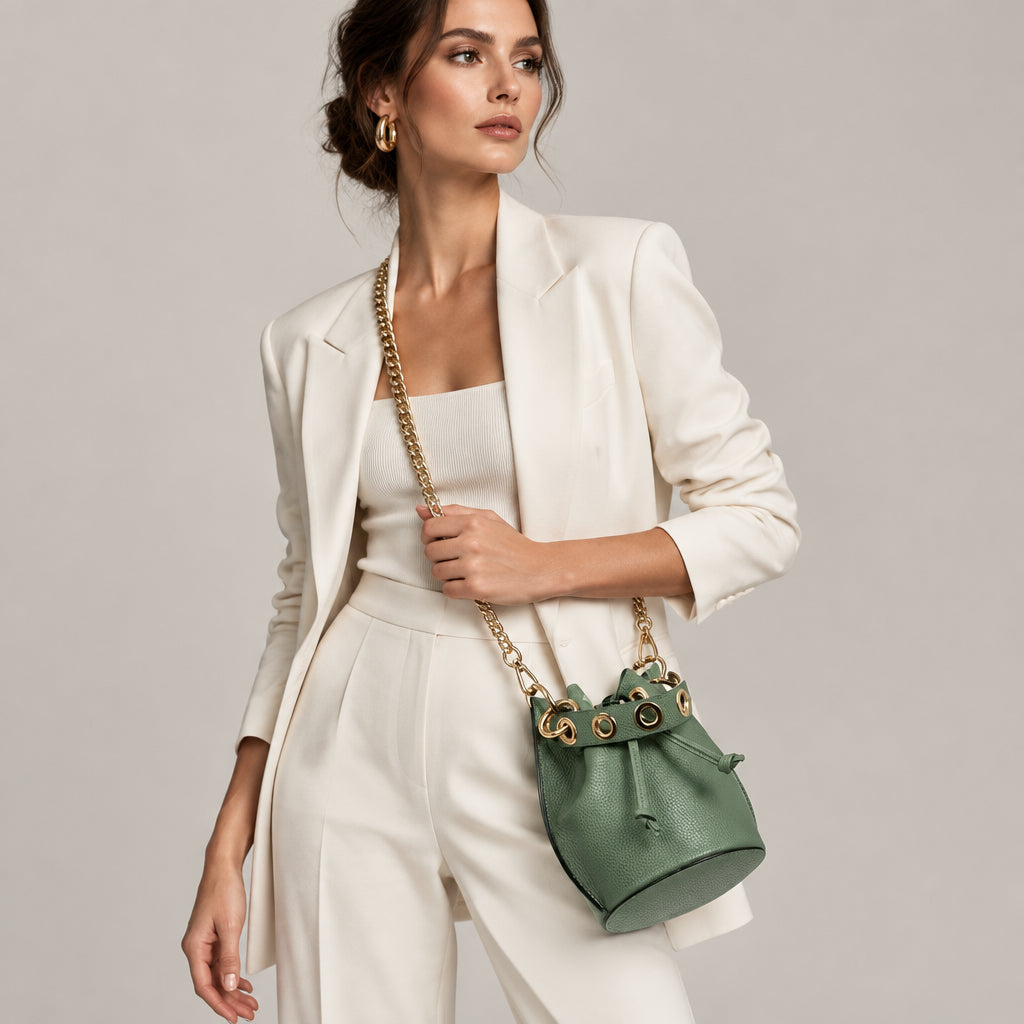 Beuteltasche mit rundem Detailgriff