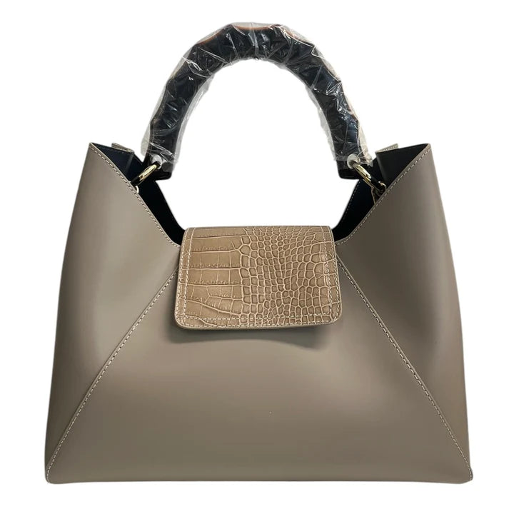 Lederhandtasche mit Pferdehautklappe "Chloe"