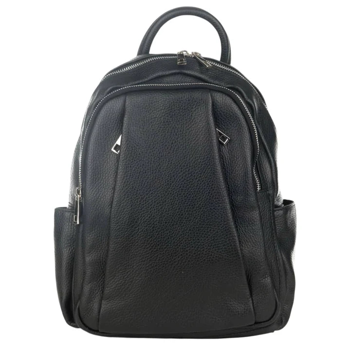 Damenrucksack aus Echtleder mit mehreren Fächern