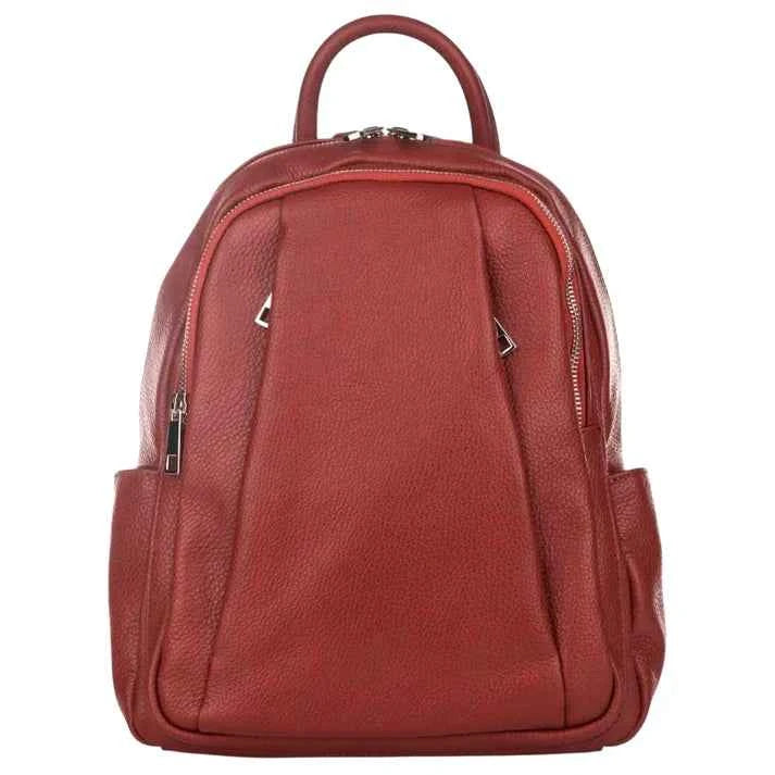 Damenrucksack aus Echtleder mit mehreren Fächern
