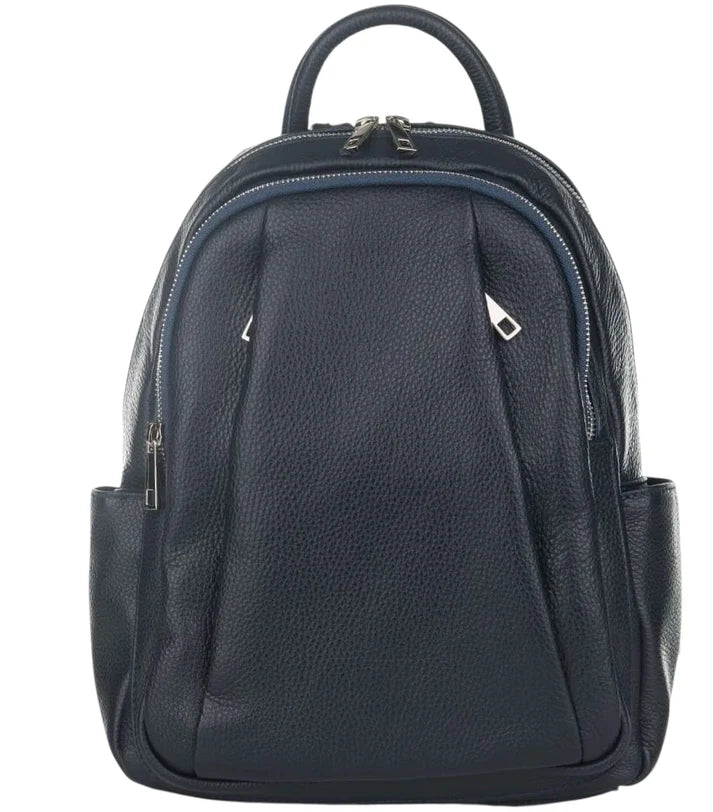 Damenrucksack aus Echtleder mit mehreren Fächern