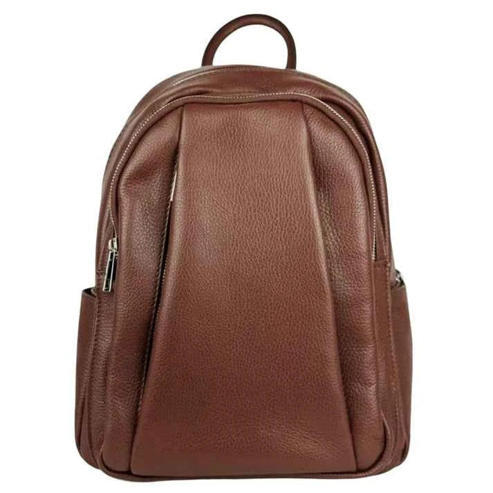 Damenrucksack aus Echtleder mit mehreren Fächern