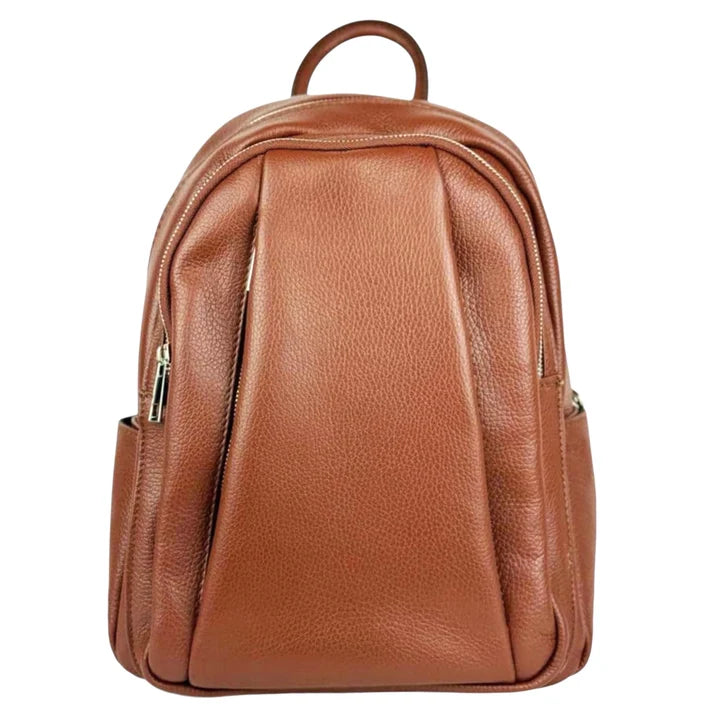 Damenrucksack aus Echtleder mit mehreren Fächern