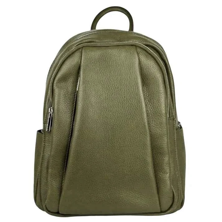 Damenrucksack aus Echtleder mit mehreren Fächern