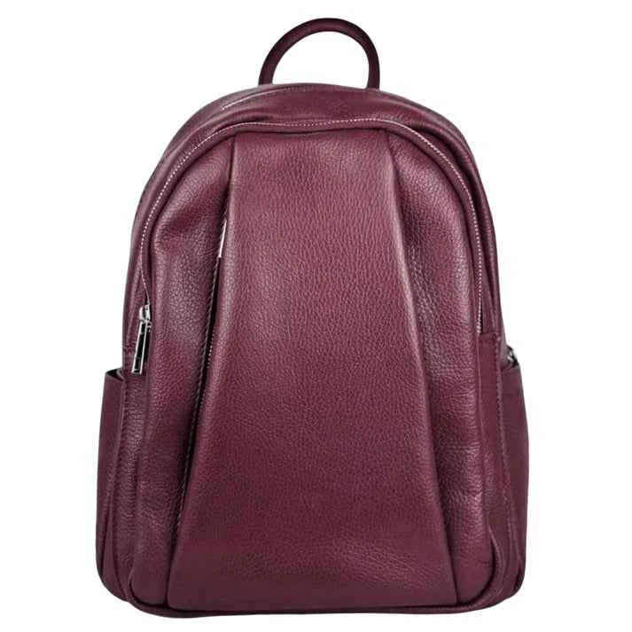 Damenrucksack aus Echtleder mit mehreren Fächern