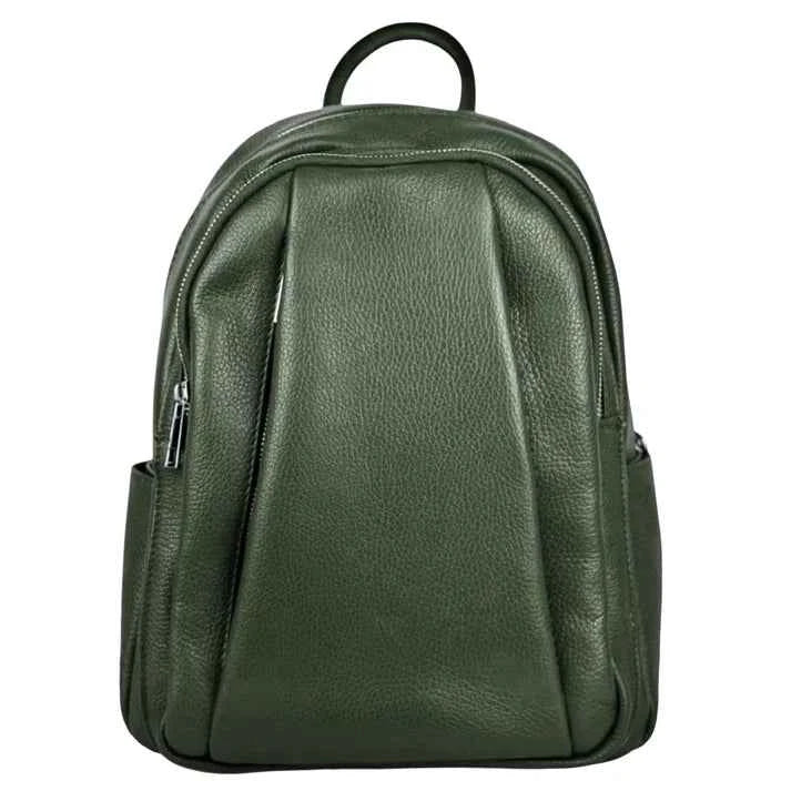 Damenrucksack aus Echtleder mit mehreren Fächern