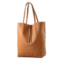 Leder-Schultertasche mit Doppelgriff, großer Shopper mit Ledertasche im Innenraum Ansicht 5 – Handtasche – ESTID