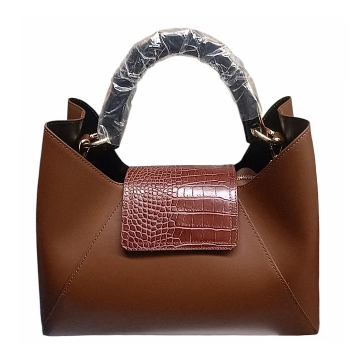 Lederhandtasche mit Pferdehautklappe "Chloe"