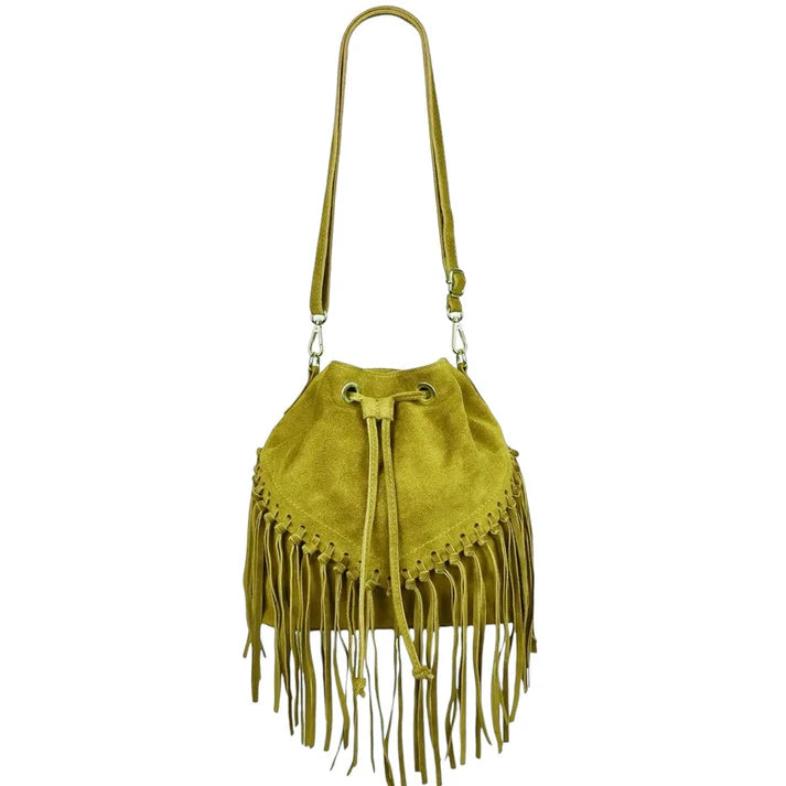 Wildledertasche mit Fransen