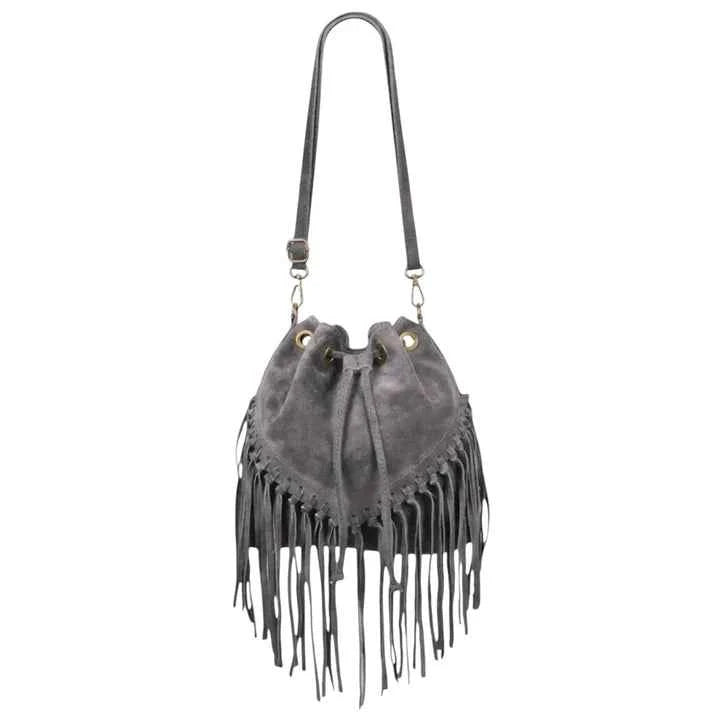 Wildledertasche mit Fransen
