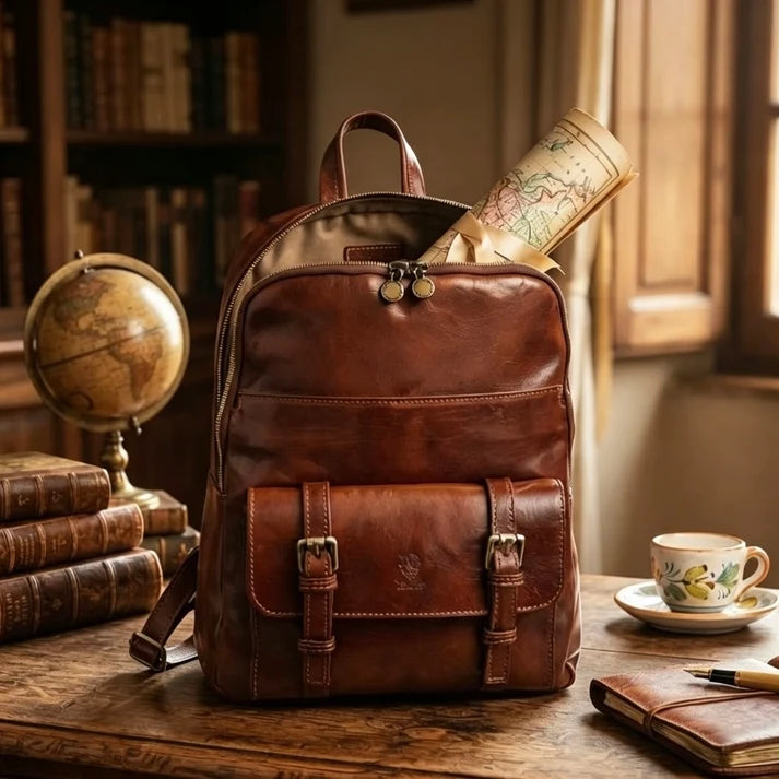 Michelangelo-Rucksack aus hochwertigem echtem Kuhleder – Rucksack – ESTID