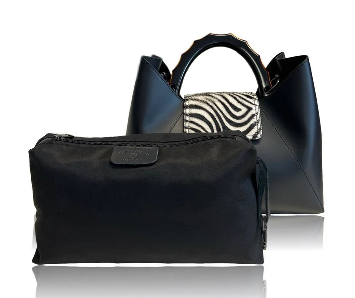 Lederhandtasche mit Pferdehautklappe "Chloe"