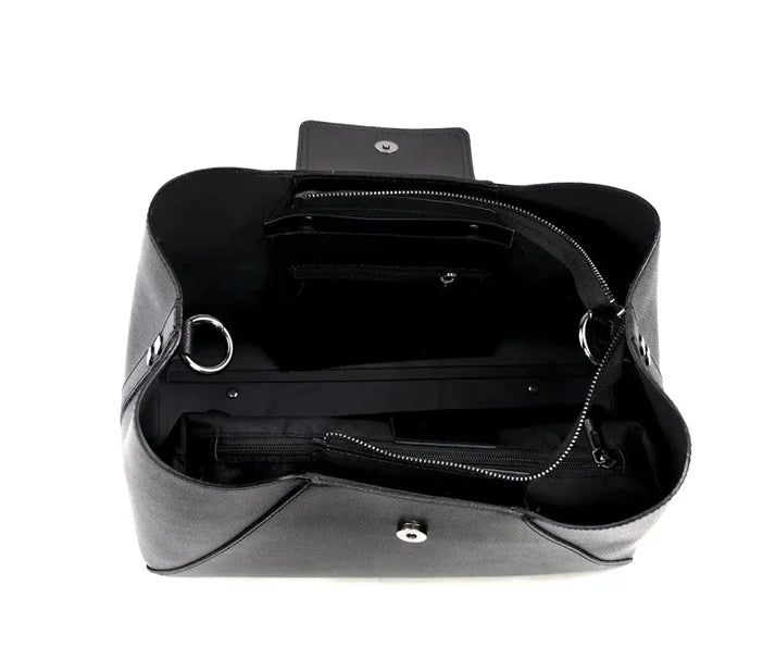 Lederhandtasche mit Pferdehautklappe "Chloe"